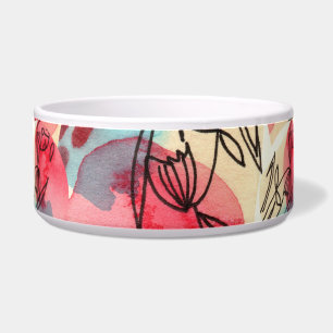 Koude Warme Waterverf Bloemen Geometrisch Voerbakje