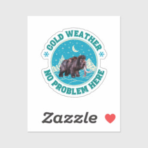 Koude Weer Mammoet Winter Humor Sticker