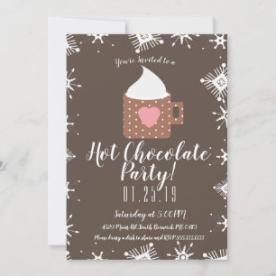 Koude Winter Heet Chocolade Kampvuur Mok Aankondiging