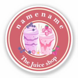 Koude yoghurt Smoothies fruitsap winkel logo naam Sticker