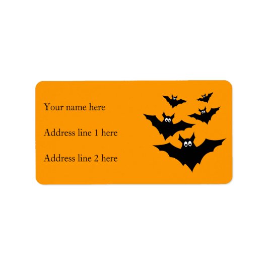 Koude zwarte vliegende vleermuizen Halloween op Si Etiket (Voorkant)