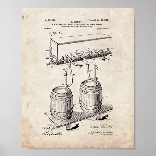 Koudluchtdrukapparatuur voor bier of andere flui poster (Voorkant)