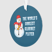 Koudste Clarinet Player Snowman Ornament (voorkant)