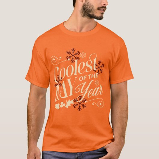 Koudste dag van het jaar - retro kerst t-shirt (Voorkant)