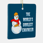 Koudste ingenieur Snowman Keramisch Ornament (Rechts)