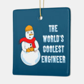 Koudste ingenieur Snowman Keramisch Ornament (Links)