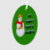 Koudste ingenieur Snowman Ornament (voorkant)