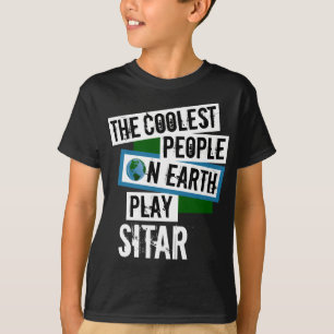 Koudste mensen op aarde Sitar spelen T-shirt