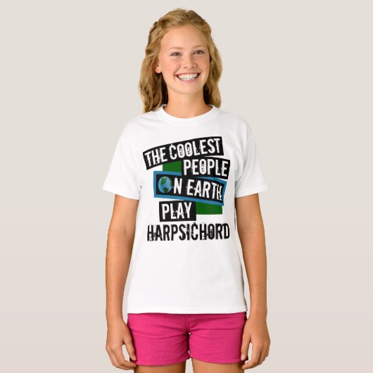 Koudste mensen op aarde spelen Harpsichord T-shirt (Voorkant volledig)