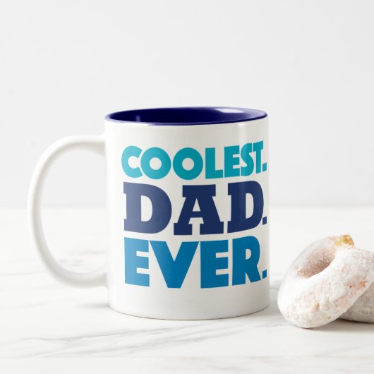 Koudste pap ooit Mok, blauw Tweekleurige Koffiemok (Met donut)