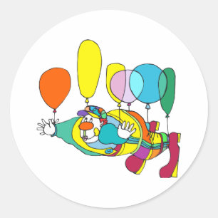 Koudvliegen door ballon ronde sticker