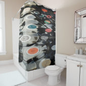 Koudzwart van vinylretro plastic douchegordijn (In situ)