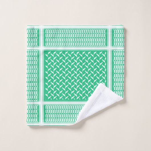 Kouffieh palestinien dégradé vert (Gant de toilette)