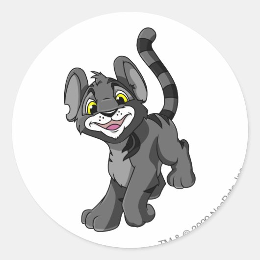 Kougra Shadow Ronde Sticker (Voorkant)