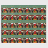 kous over open haard cadeaupapier (Vlak)