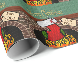 kous over open haard cadeaupapier