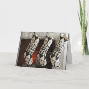 "KOUSEN ZIJN OPGEHANGEN EN KERST IS NABIJ" KAART