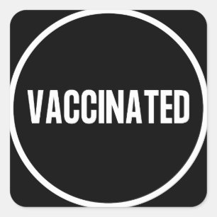 kovid, haal uw vaccinknop vierkante sticker