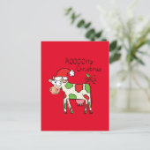 Kow Funny Cartoon Kerstmis Briefkaart (Staand voorkant)