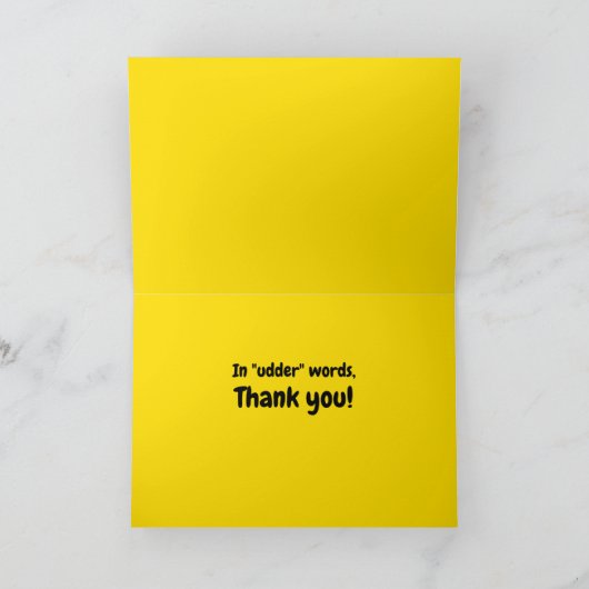 Kow — MoooChas Gracias in Udder Words Bedankt Kaart (Binnen)