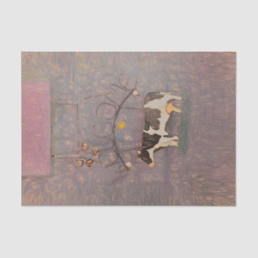 Kow Rustisch Land Western Boerderij Roze ontkoppel Tissuepapier (Voorkant)