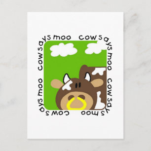 Kow Says Moo Tshirts en Gifts Briefkaart
