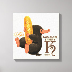 Kowalski bakkerij - niffler met brood canvas afdruk