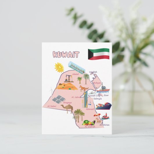 Koweït carte destinations Lieux touristiques (Debout devant)