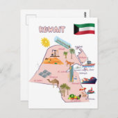 Koweït carte destinations Lieux touristiques (Devant / Derrière)