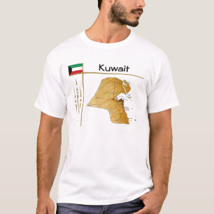 Koweït Map + Drapeau + Titre T-shirt