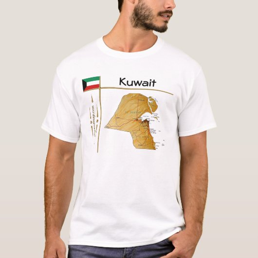 Koweït Map + Drapeau + Titre T-shirt (Devant)