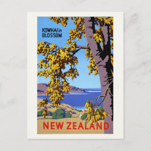 Kowhai in Blossom - Nieuw-Zeelandse Vintage Poster Briefkaart