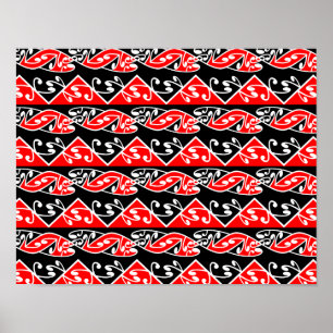Kowhaiwhai Traditional Maori Koru Pattern Poster
