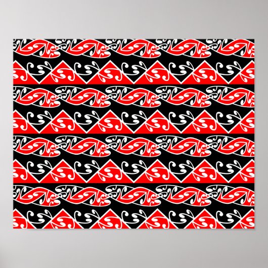 Kowhaiwhai Traditional Maori Koru Pattern Poster (Voorkant)