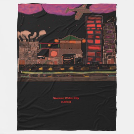 Kowloon Woned City-Fleece Blanket Fleece Deken (Voorkant)