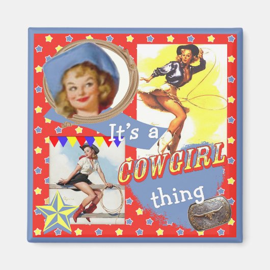  kowmeiden die Cowgirl Thing roepen Magneet (Voorkant)