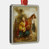Kozak Cossack Mamai kerstversier Metalen Ornament (Rechts)