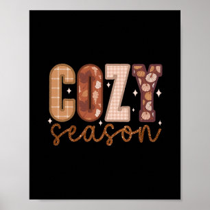 Kozige Seizoen Pompoen Herfst Val Jullie Bladeren Poster