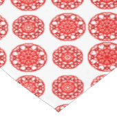 Kozijn Wit & Rode Winter Abstract Patroon Kerstmis Tafelkleed (Gekanteld)