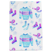 Kozy Winter versnelling Ice Skating Holiday Medium Cadeauzakje (Voorkant)