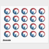 Kozzi-geïllustreerd-afbeelding-van-een-olifant-bad Ronde Sticker (Vel)