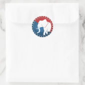 Kozzi-geïllustreerd-afbeelding-van-een-olifant-bad Ronde Sticker (Tas)