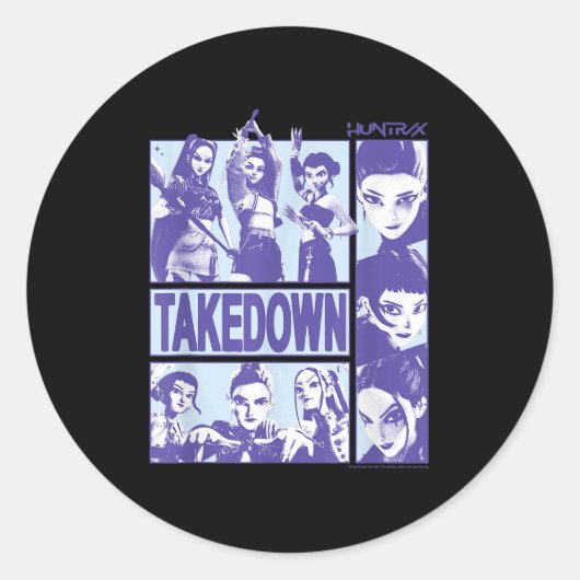 Kp Demon Hunters Halloween Huntrix Takedown Panel Ronde Sticker (Voorkant)