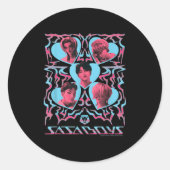 Kp Demon Hunters Halloween Saja Boys Heart Shapes Ronde Sticker (Voorkant)