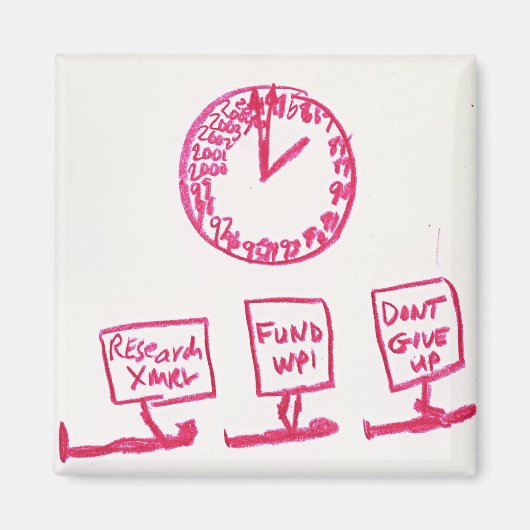 KP-klok vierkante magneet (Voorkant)