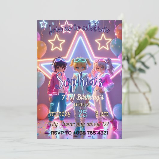 KPOP DEMON CUTE INVITATION (Debout devant)