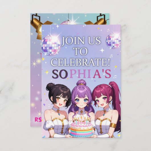 Kpop Demon Hunters Birthday Invitation (Devant / Derrière)