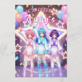 KPOP Demon Hunters Inspired Invitation Kaart