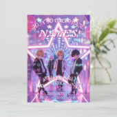 KPOP Demon Hunters Inspired Invitation Kaart (Staand voorkant)