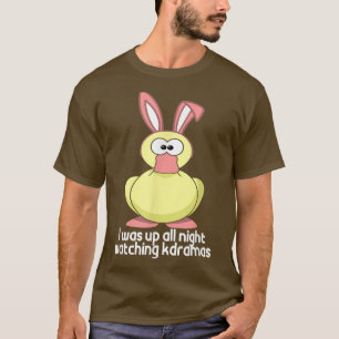 KPop Funny Duck Bunny Korea helemaal in de nacht T-shirt